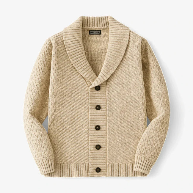 Cardigan De Punto Texturizado Cuello Chal Edición Limitada