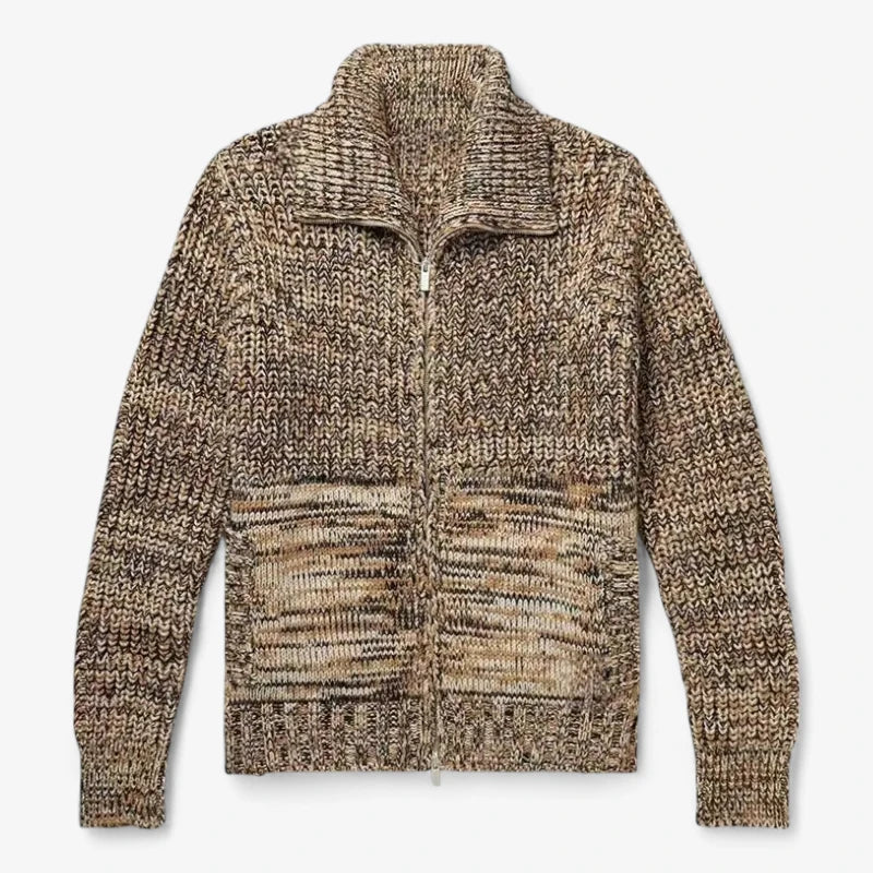 Suéter de Punto Premium con Cremallera y Cuello Abatible