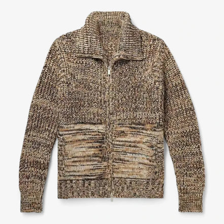 Suéter de Punto Premium con Cremallera y Cuello Abatible