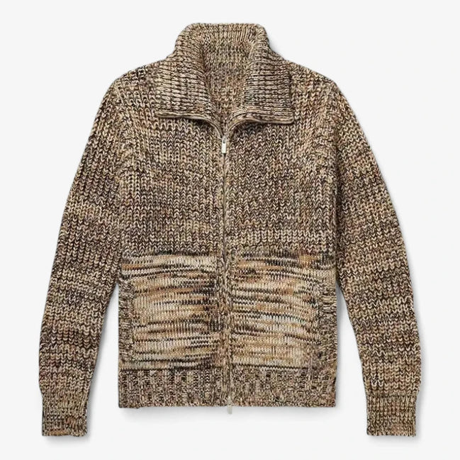 Suéter de Punto Premium con Cremallera y Cuello Abatible