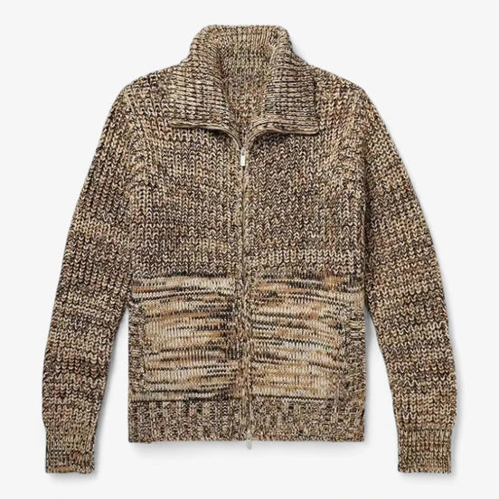 Suéter de Punto Premium con Cremallera y Cuello Abatible