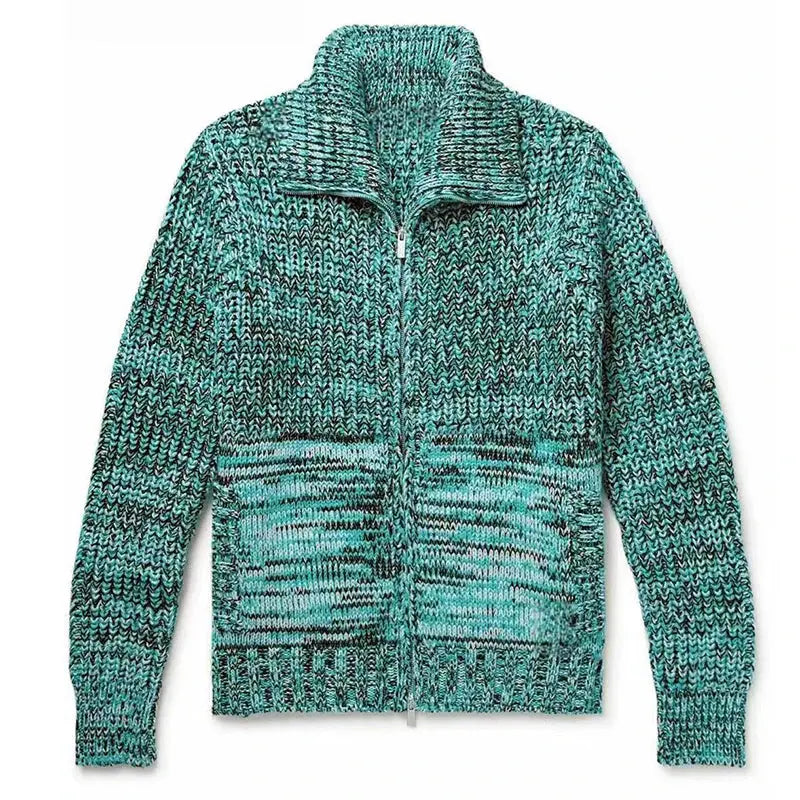 Suéter de Punto Premium con Cremallera y Cuello Abatible