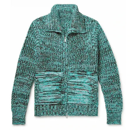 Suéter de Punto Premium con Cremallera y Cuello Abatible