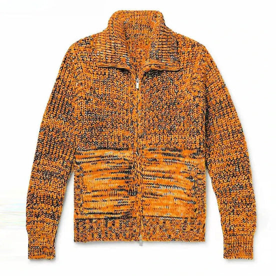 Suéter de Punto Premium con Cremallera y Cuello Abatible