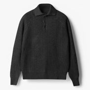 Polo de Punto Texturizado de Lana Suave Edición Limitada Exclusiva para Estilo Clásico