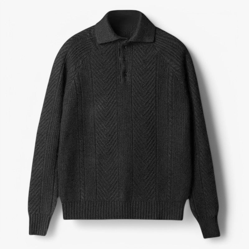 Polo de Punto Texturizado de Lana Suave Edición Limitada Exclusiva para Estilo Clásico
