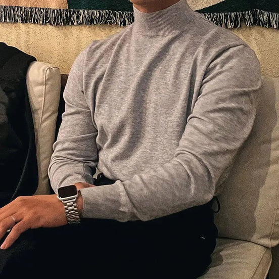 Suéter Slim Cuello Alto Tejido Plano Premium Colección Exclusiva Para Estilos Contemporáneos