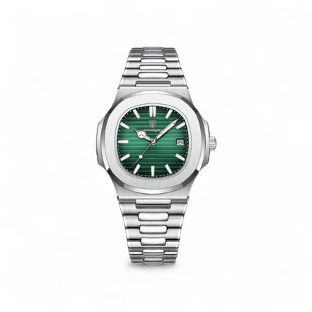 Reloj De Cuarzo Verdant Luxe, Acero Inoxidable, Caja Cuadrada, Colección Exclusiva