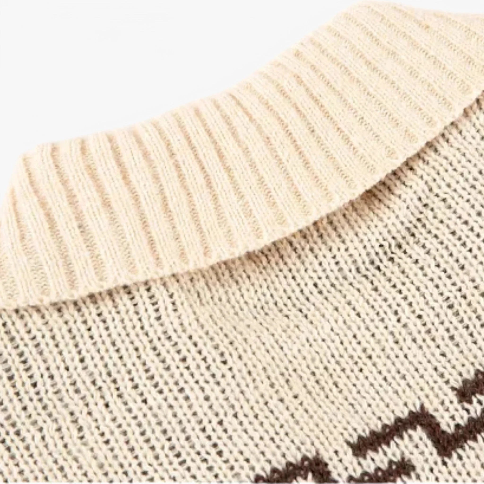 Cardigan de Punto Geométrico Vintage Acrílico Suave Colección Geométrica Vintage Edición Limitada