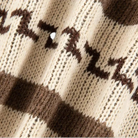 Cardigan de Punto Geométrico Vintage Acrílico Suave Colección Geométrica Vintage Edición Limitada