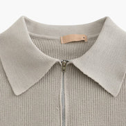 Cesare Suéter Con Cremallera Parcial Colección Algodón Premium Old Money Edición Limitada