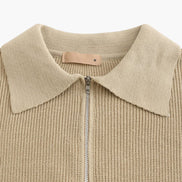 Cesare Suéter Con Cremallera Parcial Colección Algodón Premium Old Money Edición Limitada