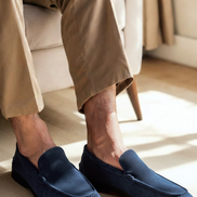 Mocasines De Ante Premium Colección Clásica Edición Limitada Con Suelas Negras Y Acabado Refinado